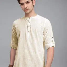 Navkanj Long Sleeves Mandarin Collar Straight Short Kurta-picture-25
