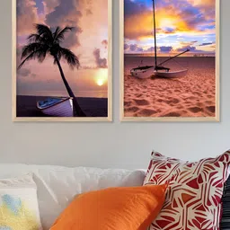 Kotart Brown & Black 2 Pieces Wooden Travel Painting Wall Arts-image-69