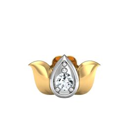 KUBERBOX 14K Gold Lotus Studded Nosepin With Diamond-0.37 g-picture-34