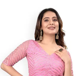 HERE&NOW Embroidered Radymade Saree Blouse-picture-16