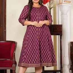 IKRASS Women Floral Printed Sequinned Anarkali Kurta Calflength Sequins-picture-38
