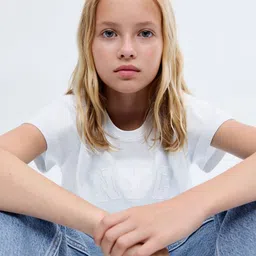 Mango Kids Girls Pure Cotton T-shirt-image-47