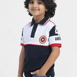 BONKIDS Boys Colourblocked Polo Collar Applique T-shirt-picture-39