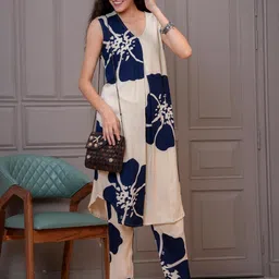 Jyoti Women Navy Blue Viscose Rayon Clothing Set-picture-13