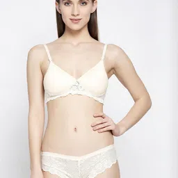 samvar Women Red,Blue,Brown Cotton Blend Bra Panty Set for Lingerie Set Undergarments Pack of 3 image 5