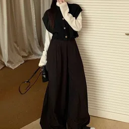 StyleCast Women Henley Neck Extended Sleeves Crop Sweater Vest-picture-15