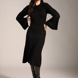 20Dresses Flared Sleeve Midi Round Neck Jumper Dress-picture-35
