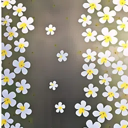 INDIAN ROYALS White & Yellow Printed Flower Design Window Film Waterproof Wallpaper-image-96