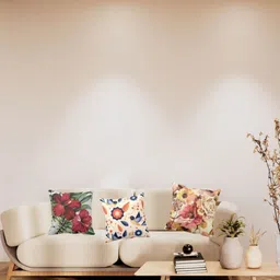 THEYAYACAFE  3 Pieces Pink & Green Floral Velvet Square Cushion Covers-image-21