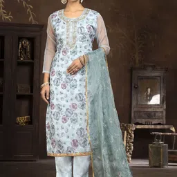 Maroosh Embroidered Organza Unstitched Dress Material image 1