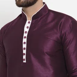 abh lifestyle Men Art Silk Kurta Dhoti Pant Set image 4