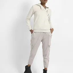 Campus Sutra Women Hooded Asymmetrical Pullover Sweatshirt-picture-32