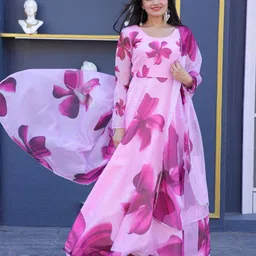 Femvy Floral Print Crepe Fit & Flare Maxi Dress-picture-25