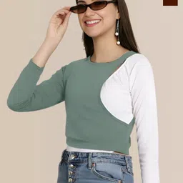 Mast & Harbour Women Pack Of 2 Puff Sleeves Peplum Top-picture-11