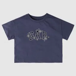 GAP Girls Brand Logo Printed Round Neck Cotton Relaxed Fit T-shirt-picture-21