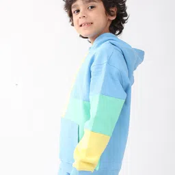 Anthrilo Boys Colourblocked Hooded Pullover Sweatshirt image 4