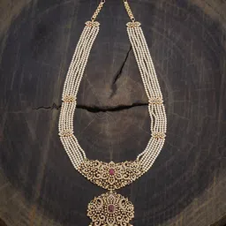 Kushal's Fashion Jewellery Gold-Plated Ruby & Zircon Studded Party Necklace-picture-47