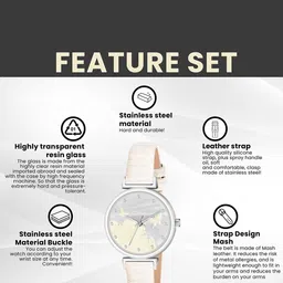 FROZIL Girls Set Of 2 Dial & Leather Textured Straps Analogue Watch AB64-BF-G-W image 2