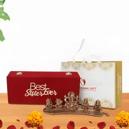 INTERNATIONAL GIFT Coppper Musical Lord Ganesh Ganesh Religious Idol Showpiece-image-38