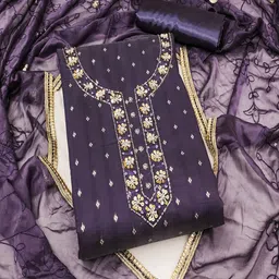 Lilots Raw Silk Unstitched Dress Material-picture-19