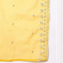 Sangria Floral Embroidered Beads and Stones Straight Kurta with Trouser & Dupatta image 4