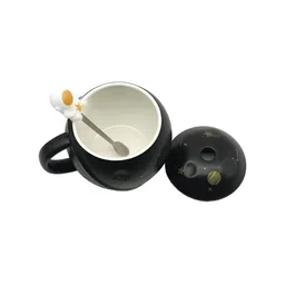 NOSCOMP Black Solid Ceramic Glossy Cups Set of Cups and Mugs-picture-38
