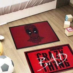 Athom Living 2-Pcs Red & Black Marvel Printed Anti-SkidDoormat image 2