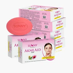 SUNNY HERBALS Set Of 6 Akne Aid Soap Enriched With Aloevera & Tea Tree Oil - 75 g Each image 1