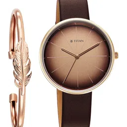 Titan Women Patterned Dial & Leather Straps Analogue Watch 2718WL01F-picture-48