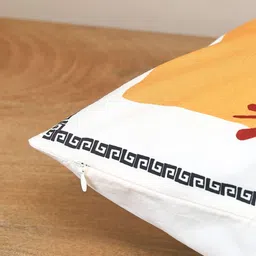 Sangria Aztec Echoes White Set of 2 Printed Cotton Square Cushion Covers - 16 in image 2