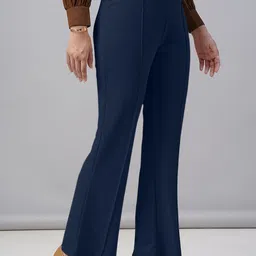 THE FAB FACTORY Women Mid-Rise Regular Trousers image 5