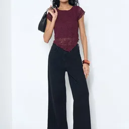 SF JEANS by Pantaloons Embroidered Crop Top image 4