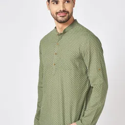 indus route by Pantaloons Men Geometric Thread Work Kurta image 3