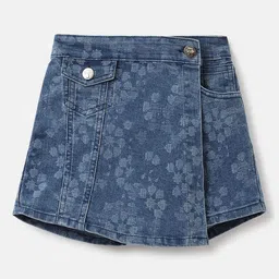 Blue Giraffe Girls Printed Mid-Rise Mini Skorts-picture-41
