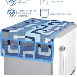 CROSMO 7 Pcs Fridge Top & Handle With Waterproof Fridge Mats Refrigerator Cover Combo image 5