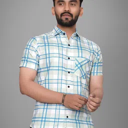 Metronaut Men Regular Fit Spread Collar Tartan Checked Cotton Casual Shirt-image-90