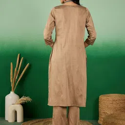 Sangria Embroidered Straight Kurta With Trouser image 4