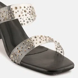 DressBerry Embellished Party Block Sandals image 3