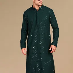 here&now x sanwara Sanwara Men Embroidered Sequinned Kurta image 5