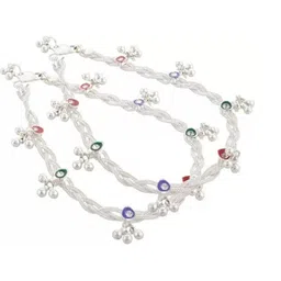 AamNa Enterprises Silver-Plated Artificial Beads Anklet-picture-25