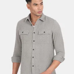 Blu MNKY Men Smart Slim Fit Solid Spread Collar Casual Shirt-picture-33