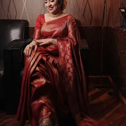 AMRUTKALA SAREES Woven Design Zari Silk Blend Banarasi Saree image 3