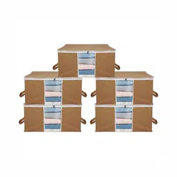 ANKIT INTERNATIONAL Beige Set of 5 Super Strong Multi-Utility Organisers-image-80