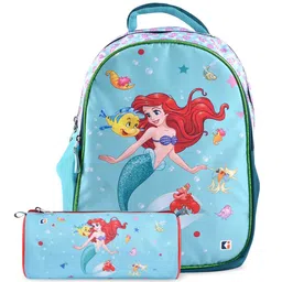 YK Kids Set Of 2 Disney Mermaid Printed School Backpack With Pencil Pouch-picture-28