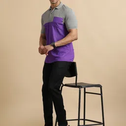 ECOLINE Clothing Men Antimicrobial Colourblocked Polo Collar T-shirt image 5