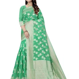 Florence Woven Design Zari Pure Cotton Banarasi Saree-picture-18