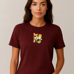 Anikmart Women Typography Printed Round Neck Cotton T-shirt-picture-30