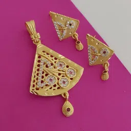 VIHAL ENTERPRISE Gold-Plated Artificial Stones Studded Jewellery Set-picture-30