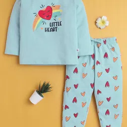BUMZEE Girls Printed Pure Cotton Long Sleeve T-Shirt & Trousers Night Suit-image-65