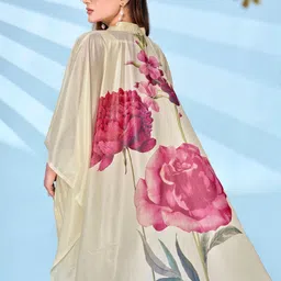 Tikhi Imli Floral Sequinned Satin Heavy Work Saree image 5